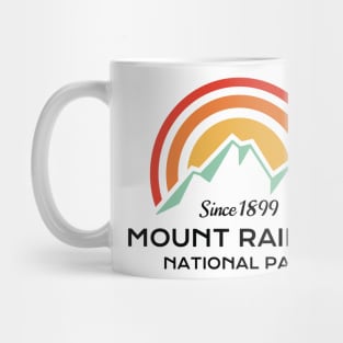 Mount Rainier National Park Retro Sticker Mug